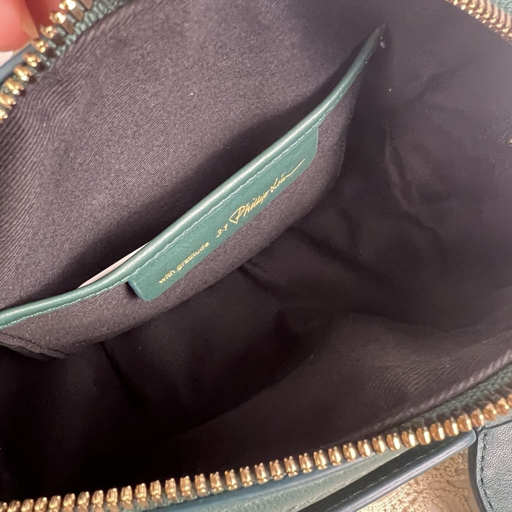 3.1 Phillip Lim Pashli Duffle Purse Forest Green Gold Hardware EUC - Picture 15 of 16